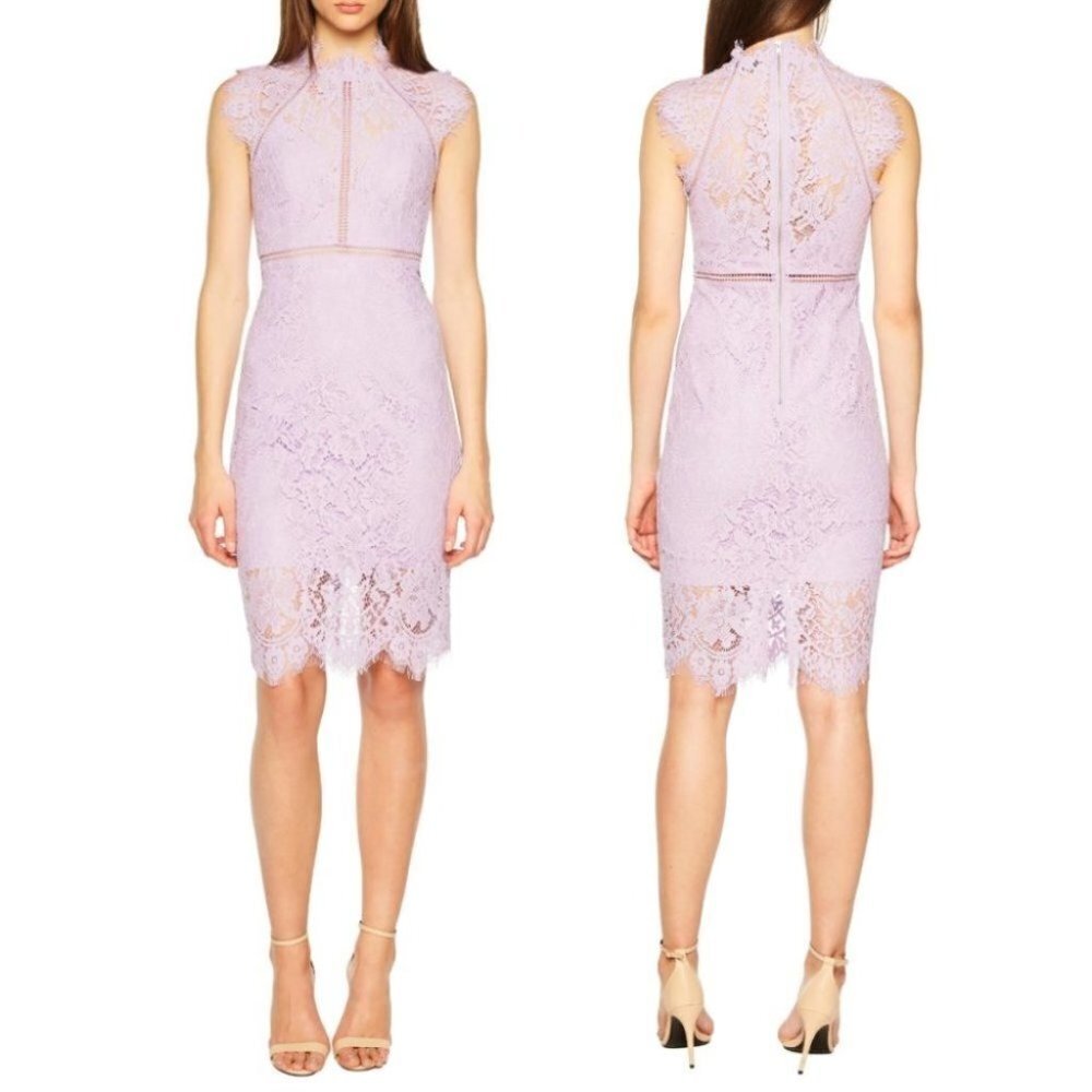 Bardot Lavender Lace Midi Dress